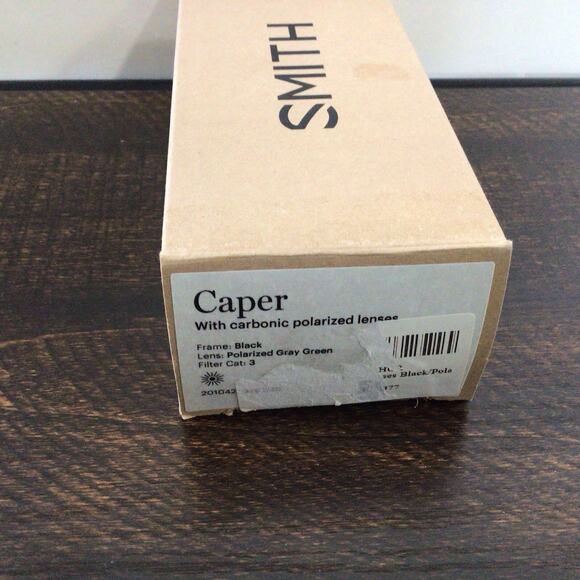 Smith Optics Caper Polarized Sunglasses Black Frame Gray Green Lens Unisex - Picture 5 of 5